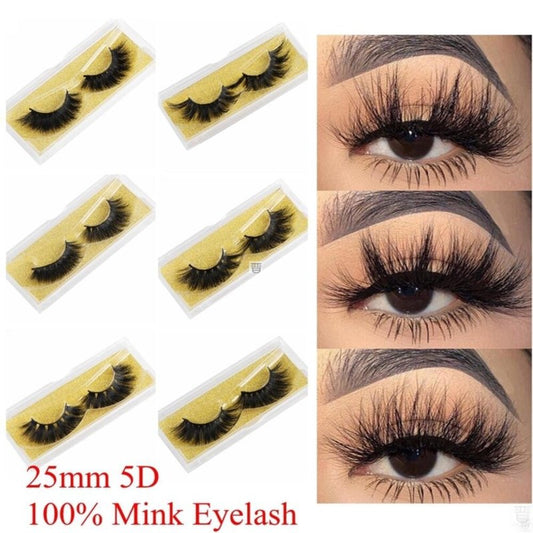 100% Mink Eyelashes 25mm Wispy Fluffy Fake Lashes - OLADIPO MICHEAL