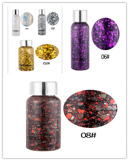 Eye Glitter Nail Hair Body Face Glitter Gel Art Heart Loose Sequins Cream Festival Glitter Decoration Party Tools