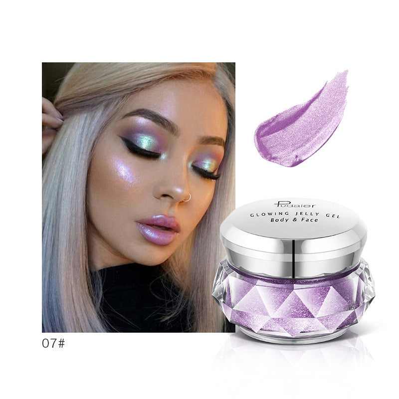 Face Highlighter Jelly Gel Mermaid Eyeshadow Glow Body Glitter Festival Makeup Iluminador Gold Liquid Highlighter Bronzer