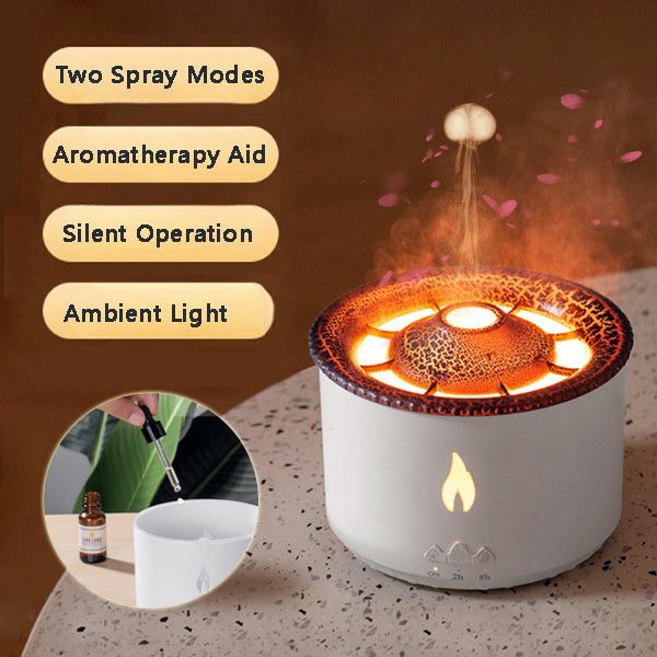 Creative Ultrasonic Essential Oil Humidifier Volcano Aromatherapy Machine Spray Jellyfish Air Flame Humidifier Diffuser